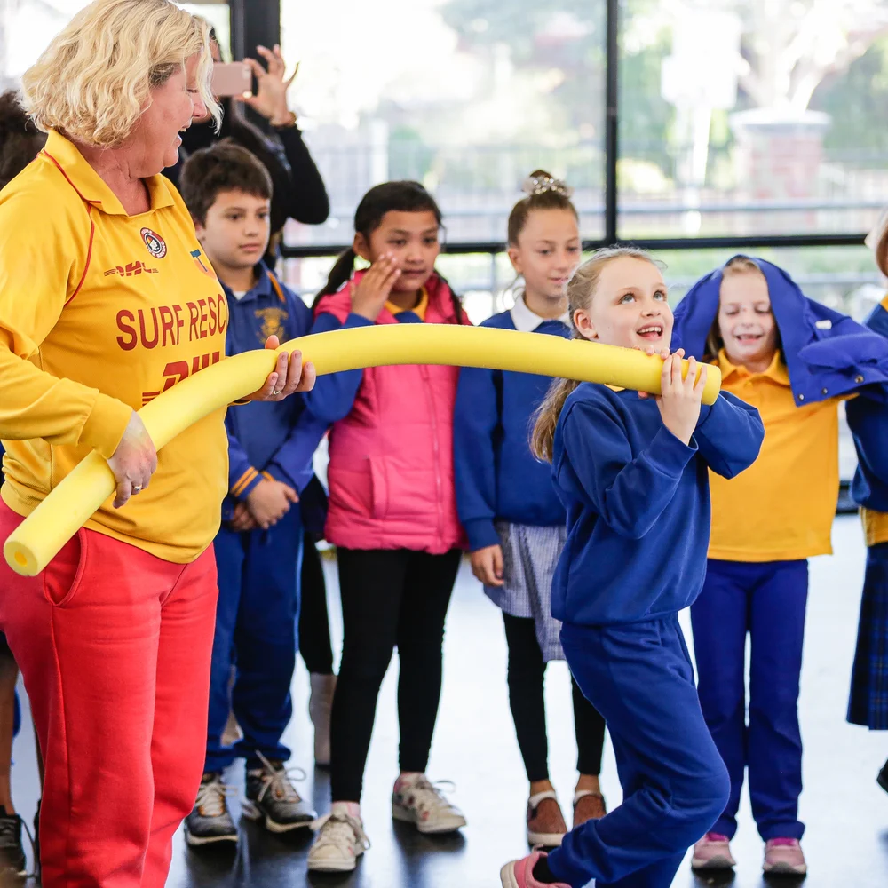 Children enjoy in the classroom experience- meet a lifeguard
